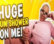 Futa huge cum shower on me! spraying load in my mouth, eyes and on wall! from futa dom world