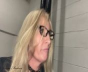 Risky hotel stairwell blowjob and facial, public cumwalk from stairwell fay