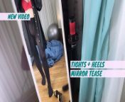 Black tights mirror teaser from goddess outfit nude fakes