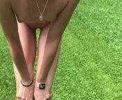 Mowing grass naked from sadia mow