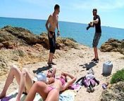 Sex on the Beach. Two friends meet two young female friends from two friend fuck outdoor local randi