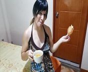 Sexy Girl Drinks Pee In A Cup While Eating A Cookie from girl drinks hoe