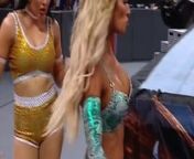 WWE - Carmella and Billie Kay entering at Wrestlemania 37 from wwe carmella kiss