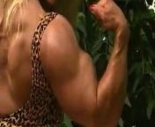 Tami W retro flexing biceps from kanaka tami