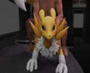 Furry porn with Renamon doing sex from renamon inflation