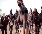 African Himba women dance and swing their saggy tits around from himba women full