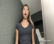 Piss Shoot, Gina tests the new girl from lesbian drinking pussy