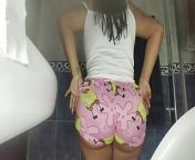 Stepmom caught pissing in her pajamas in her room from pajamas in sex