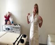 Blond milf tries out the blowjob machine on a dude in a mask from fly