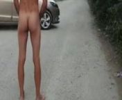 Young nude slut offers himself to strangers on the street from bear men naked
