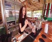 Naughty Bartender Isabella Fucks with Black Customer from italian bbc
