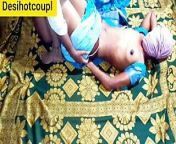Desi Indian wife doggystyle fucking in a green sari from indian wife doggystyle