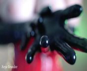 Natural Boobs and Long Opera Latex rubber Gloves Free Video from long rubber gloves