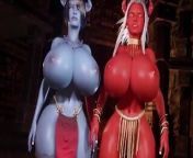 Two Hot Monster Chicks With Massive Boobs Bounce Into Each Other from cratoon www com doro mon