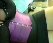 MILF in Purple Corset & Satin Gloves Playing with Huge Tits3 from tits3