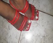 Ferfeet36 Beautfull Red Sandal and Beautfull french Nails from sanjay and craig