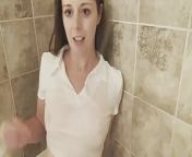 Giving you a BJ in the shower while showing off my nipples from while was showing off my body my step brother puts his cock out rubbing it on me