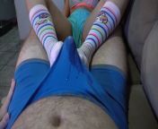 Footjob sockjob, cute girl with knee socks made me cum in my underwear with her sexy feet from durch