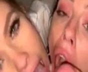 Extremely hot girl kiss and share cum from girl kiss girls