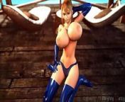 Hot Chick In Blue Latex Wiggles Her Tits Until Her Top Falls Off from ddlc mod blue skies