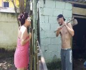 Shower doesn't work, married woman asks the farm's caretaker for help using just a towel and pays with sex from woman fuck no use wife sex with small boy