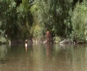 NATURIST MATURE COUPLE AT THE RIVER from naturist bbw