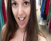 Naughty Solo Public MILF xLilyFlowersx Flashes Tits and Pussy While Trying on Clothes at Mall from trying on clothes
