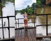 Wife in thong bikini lingerie and full pussy shots from micro bikini thong pussyslip bendover