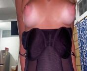 Petite Blonde Slut wears black corset, black panties, and choker while I fuck her brains out and cum all over her tits from masrat xxx kashmiren brahmin couple