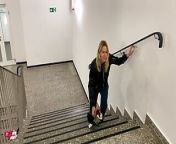 Cute Blonde Bitch Remote Controlled in Public !! from risky public hotel sex stairwell creampie