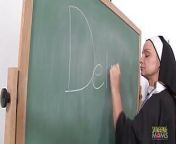 Crossing the nun will land you detention and some lesbian pussy licking action from www kojil n girl engoying sex