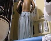 South indian maid cleaning bathroom and showering cam from indian bathing cam