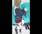 Masturbating in rubber kigurumi mask - school girl 1 from school girl 1
