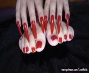 Red long nails sexy Leng from bigo leng leng nip