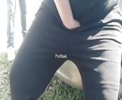 a stranger puts his hot cum on my ass in public woods from foreighn husband showing pussy