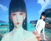 AI Shoujo Japanese beauty Aria in realistic 3D animated 69 sex UNCENSORED from shoujo kyouiku