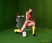 Body Paint in The Romanian Football Strip. from pussy football body painting girls all porn photo