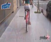 Most Amazing Ass Riding a Bike with a String Thong and Camel from bike with