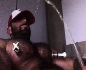 Hairy Hunk Pig - Pumped Nipples and Piss from hot hairy men gay solo masturbating