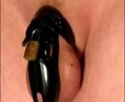 BD's penis locked in chastity from bd actra