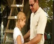 Nice outdoor fuck for lucky guy with a cute blonde with pig tails from tails