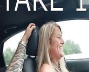 REVERSE ROAD HEAD? Julia Lets Go Of The Wheel To Suck A Cock! from julia car handjob