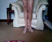 Cum in glossy nude tights and wedges x from nude indian kinnar