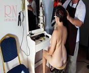 Camera in nude barbershop. Hairdresser makes lady undress to cut her hair. Barber, nudism. CAM 1 scene 1 from fsiblog desi cam girl dimple on cam mms