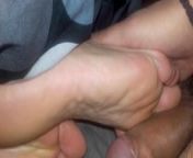 Play with my wife's slp feet(no cum)... from slp