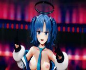 Yuka Queencard - SengokuMMD - Blue Hair Color Edit Smixix from half bra panty me video boobs gand