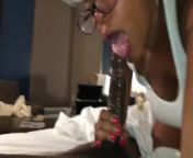 Latina with big tits swallows 10 inch bbc best from 10 inch toy cock