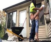 Construction Worker Fucks House Wife Milf on Patio Job Site (too thirsty couldn’t say no) from house wife sex bp