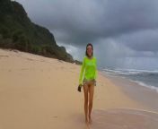 Romantic PEE from behind and against Wind # PISS on Stormy Beach from peepvoyeur