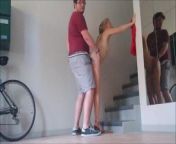 French slut gets fucked in the stairwell from mimi sexi